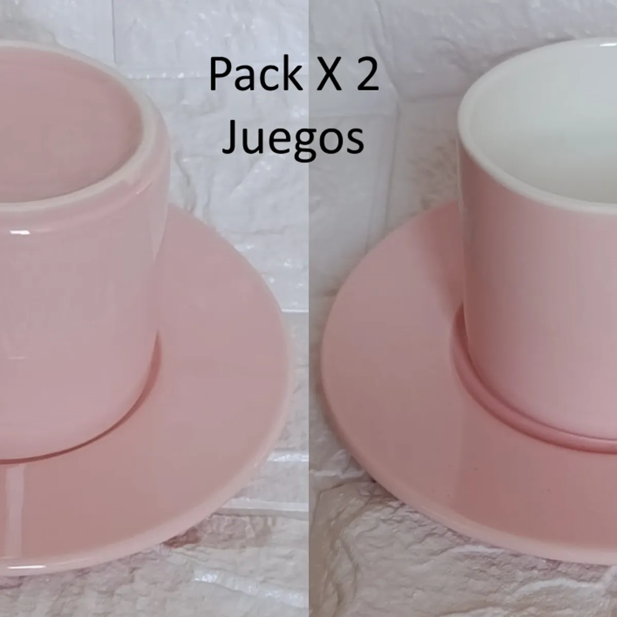 GENERICO - Pack x 2 Taza para Cafe Color Rosa de 200 ml