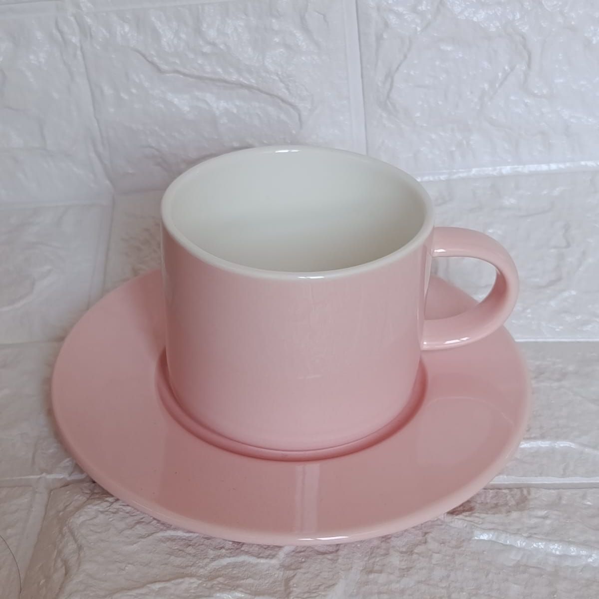 GENERICO - Pack x 2 Taza para Cafe Color Rosa de 200 ml