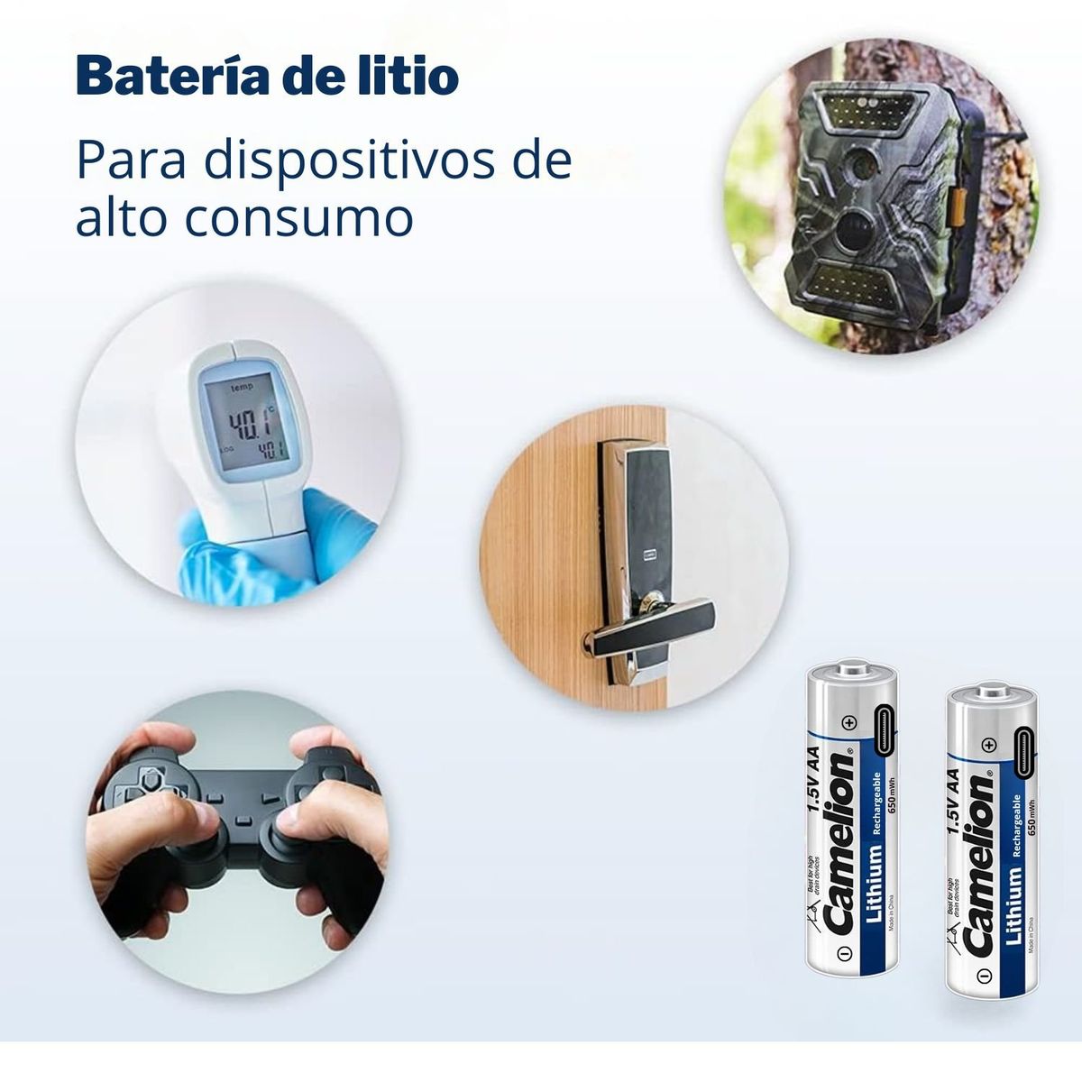 CAMELION - Pilas Recargables AAA CAMELION USB Directo 650mWh Litio