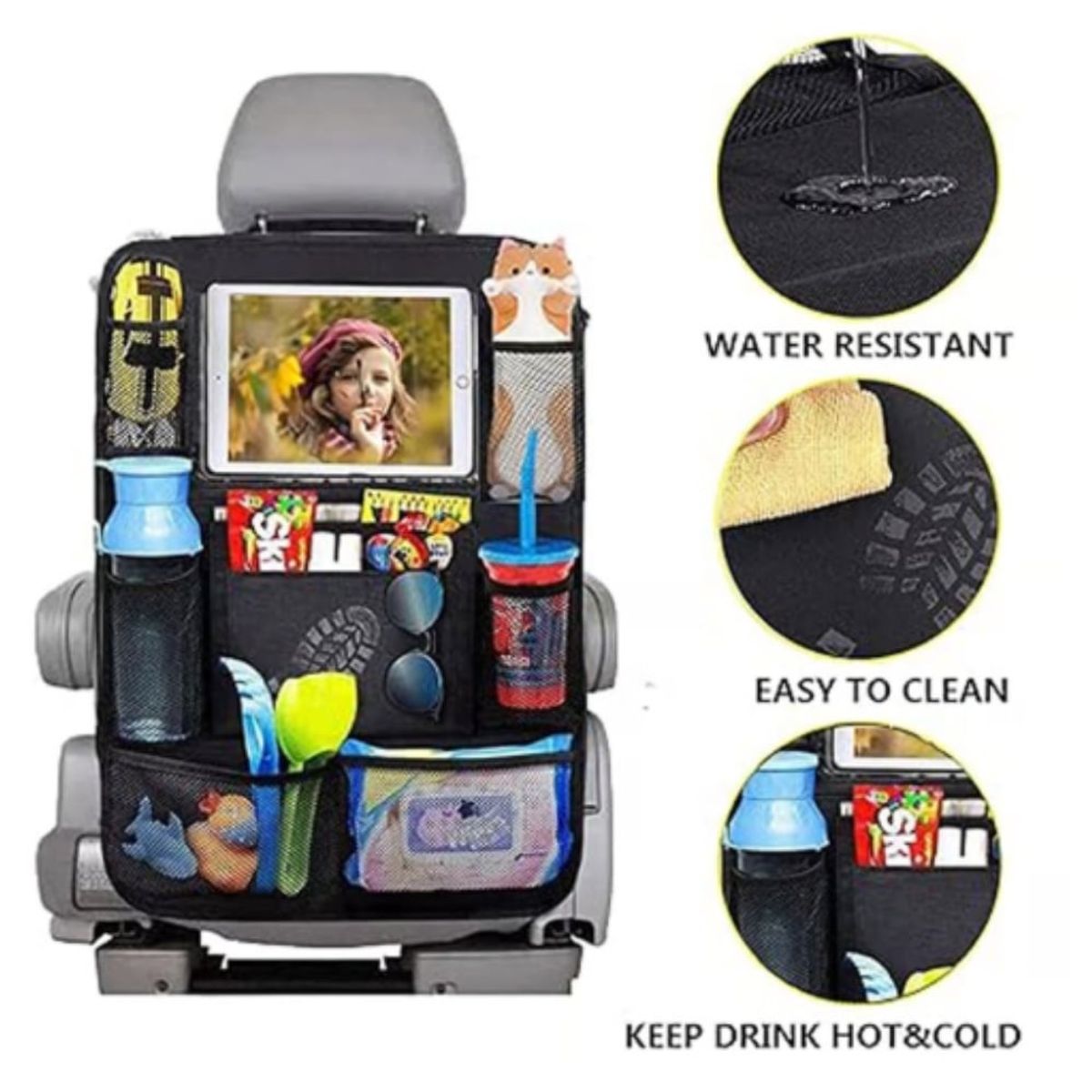 GENERICO - Organizador para auto multifuncion color negro