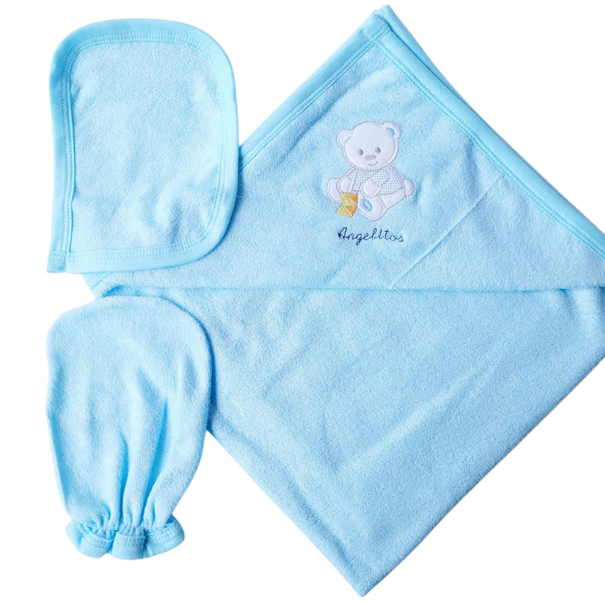 GENERICO - Toalla Bebé Básico 3 pzas - Celeste