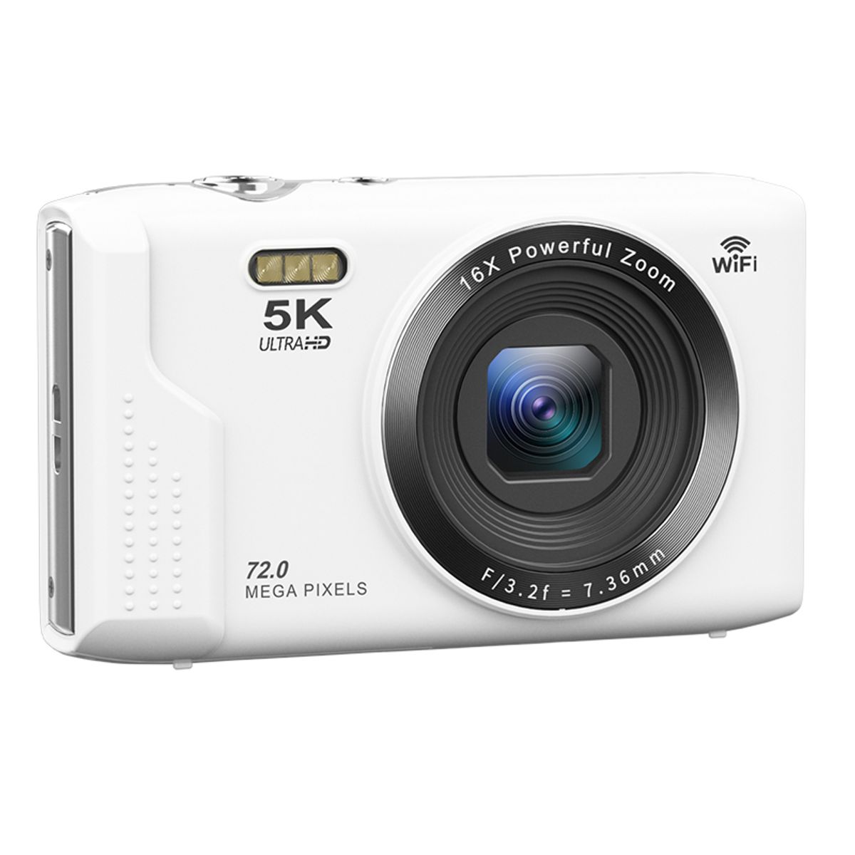 RENVMEXY - Cámara Digital S95PRO Blanca 5K｜72MP con WiFi｜Memoria 64GB de Regalo