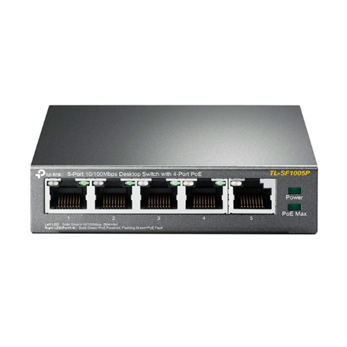 TP LINK - SWITCH TP-LINK ETHERNET SF1005P 5 PUERTOS 100MBPS POE PNTL-SF1005P