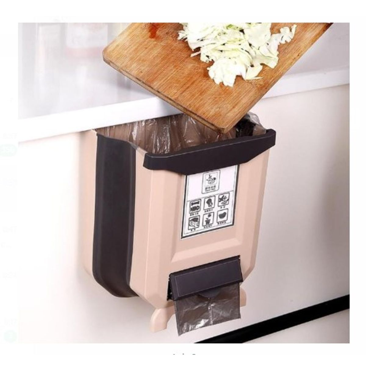 GENERICO - Tacho de Basura Plegable para Cocina A1 MARRON