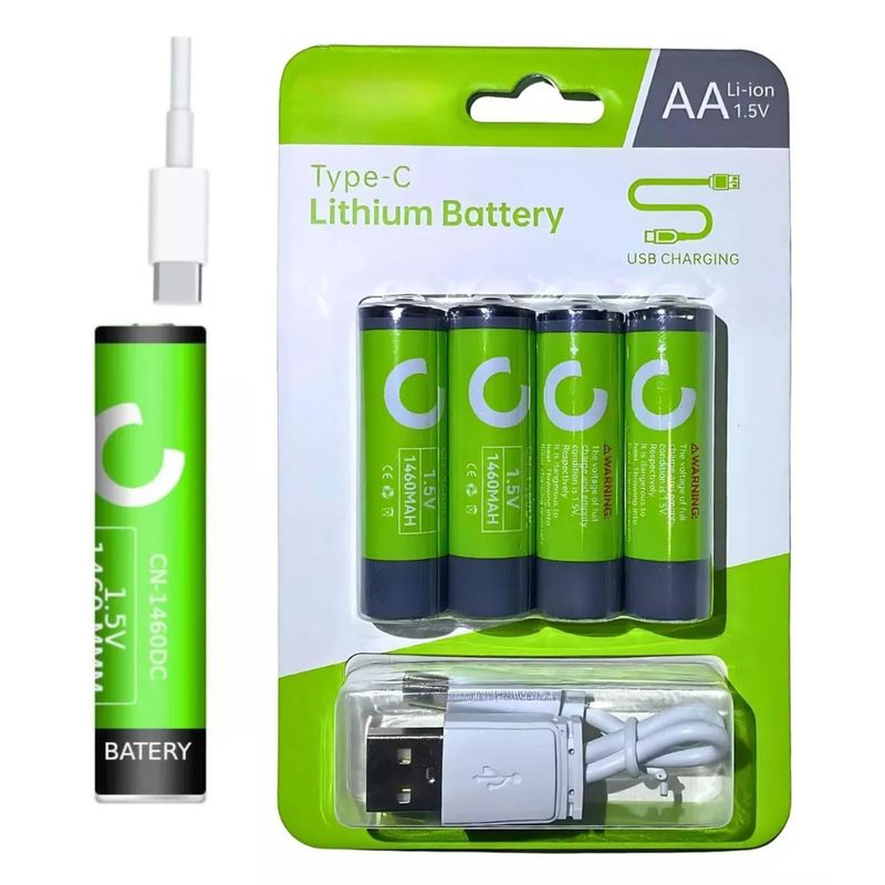 CAFINI - Pilas Cafini Aa Recargables Litio + Cargador Baterías