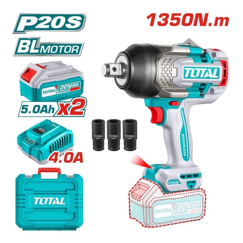 TOTAL TOOLS - Llave de impacto 3/4" 1350 nm industrial Total