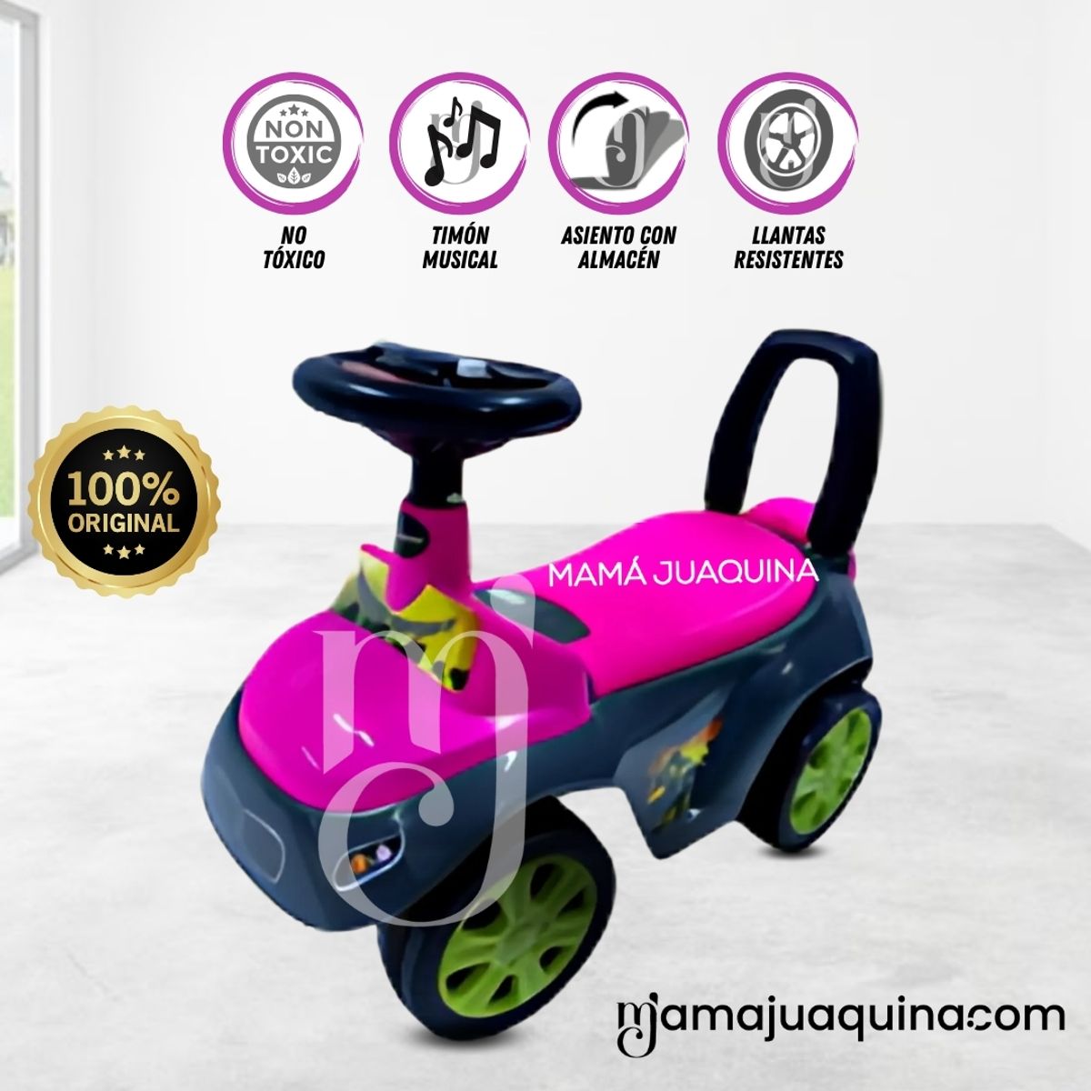 BABY - Correpasillo Buggy «DINO II» Pink