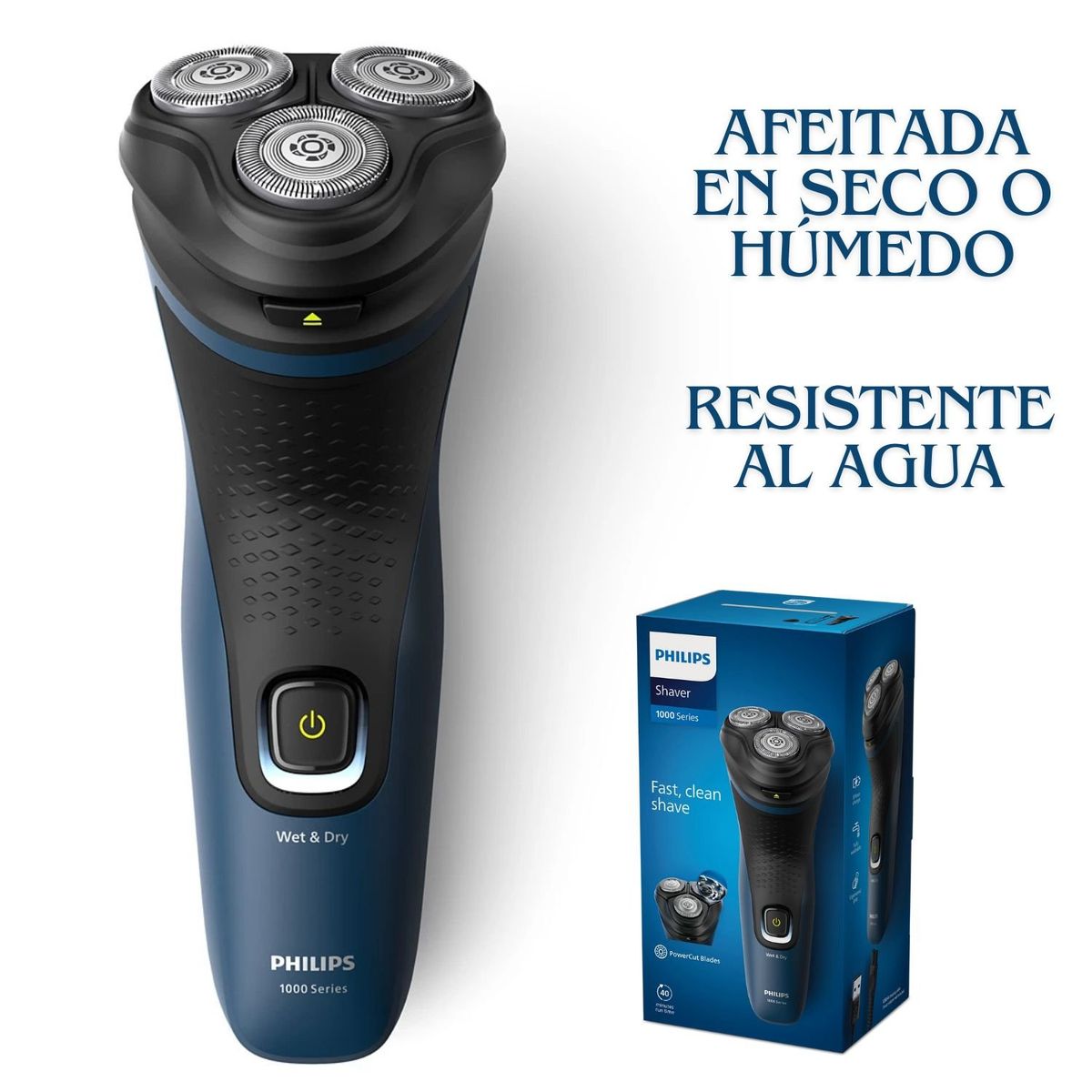 PHILIPS - Afeitadora Philips S115100 seco y resistente al agua IPX7