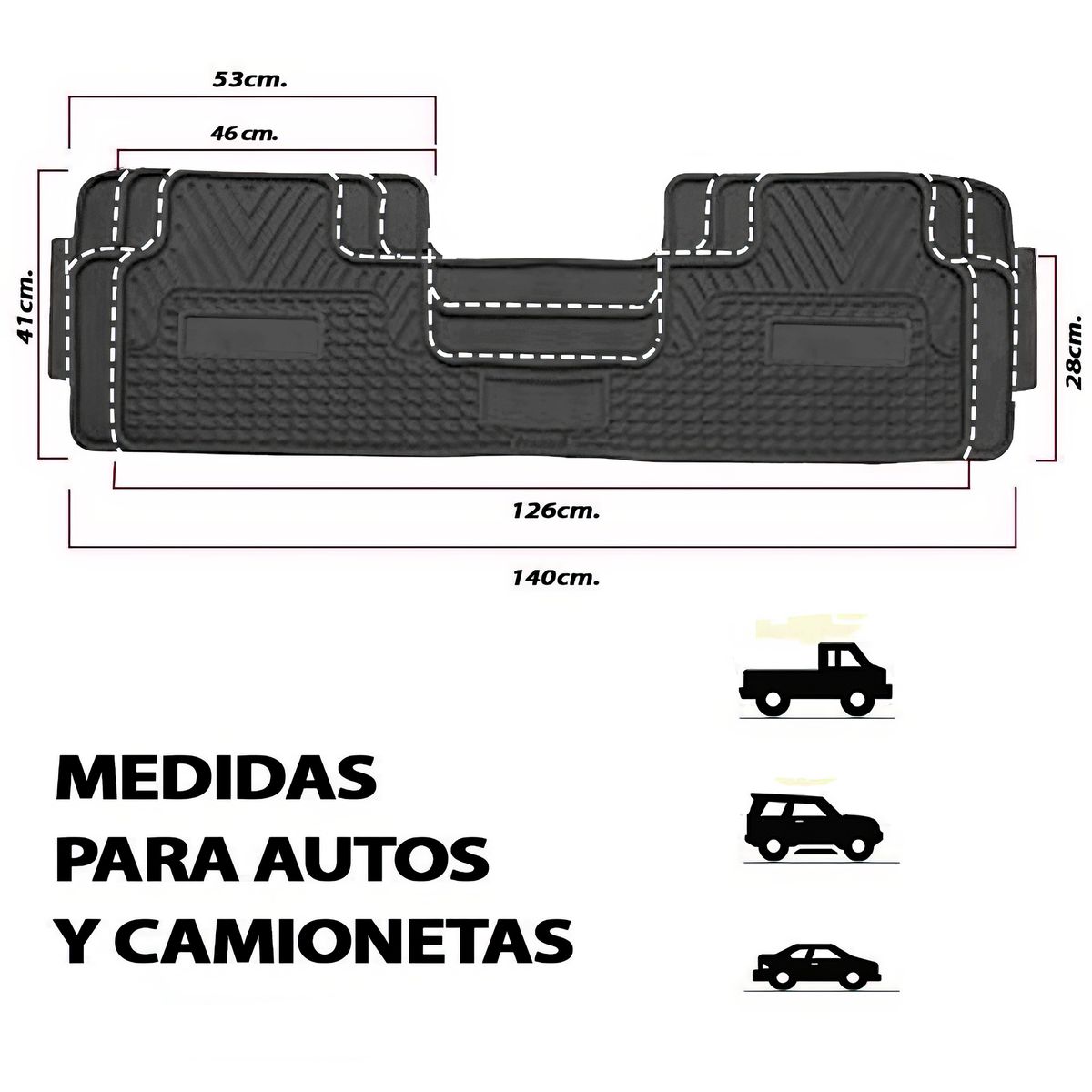 GENERICO - Pisos de PVC para Auto y Camioneta 3 Piezas