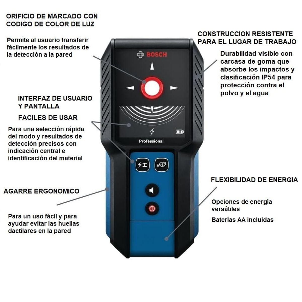 BOSCH - Escáner Detector De Materiales Profesional Bosch Gms 120-27