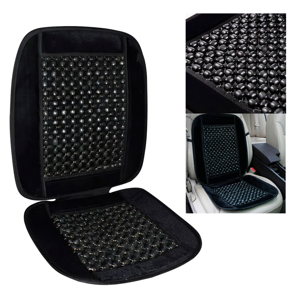 GENERICO - Respaldar de Auto Antitranspirante Acolchando Negro