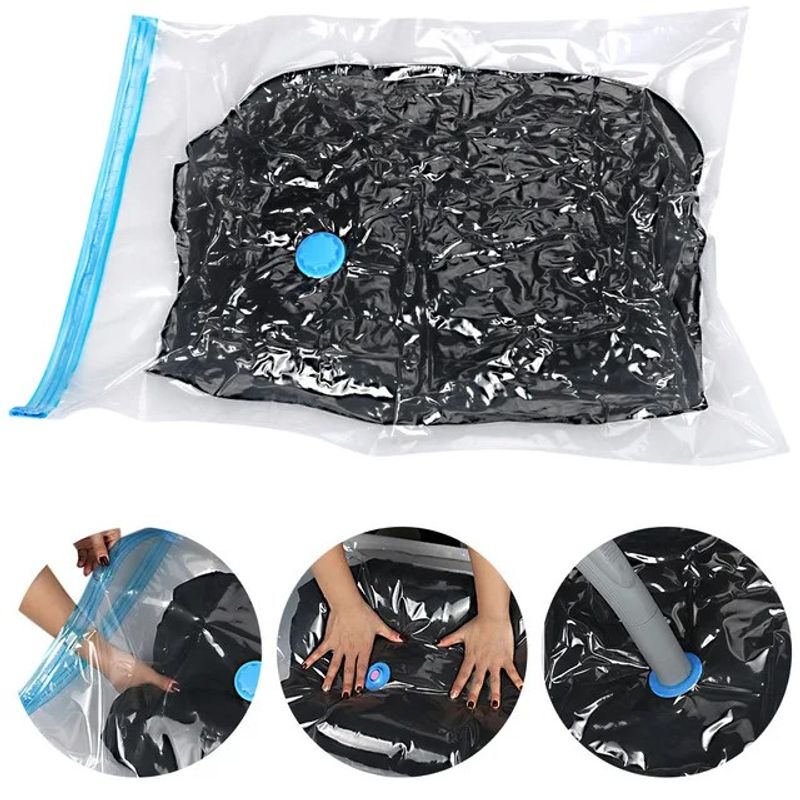 GENERICO - 4 BOLSAS COMPRESORAS AL VACIO 60X80CM ROPA EDREDON