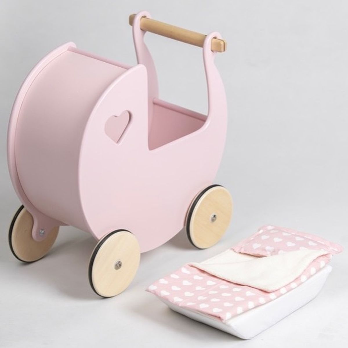 GULI GULI - COCHECITO CORAZON DE MADERA PARA NIÑAS