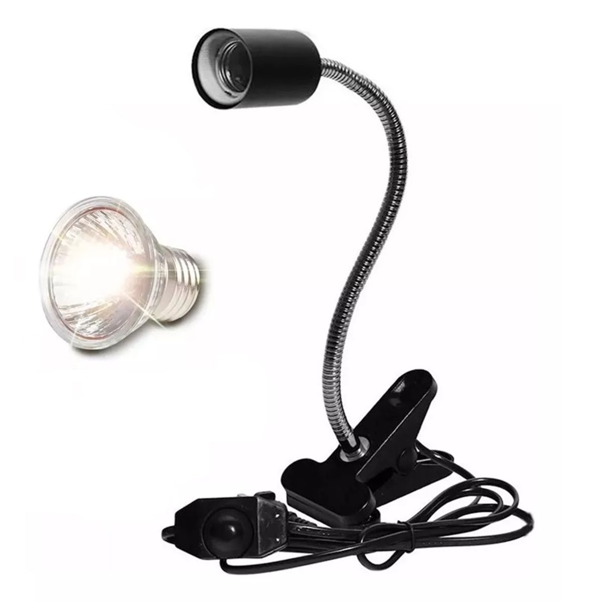 GENERICO - KIT LAMPARA + FOCO UVB + UVA PARA REPTILES MASCOTAS 50W 220V