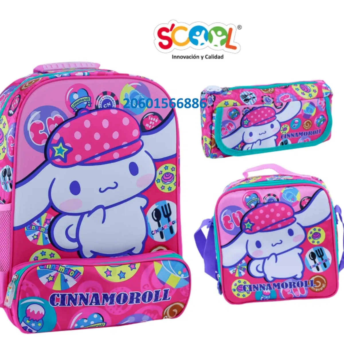 SCOOL - SET MOCHILA SCOOL RANGER OFICIO 3D CINNAMOROLL