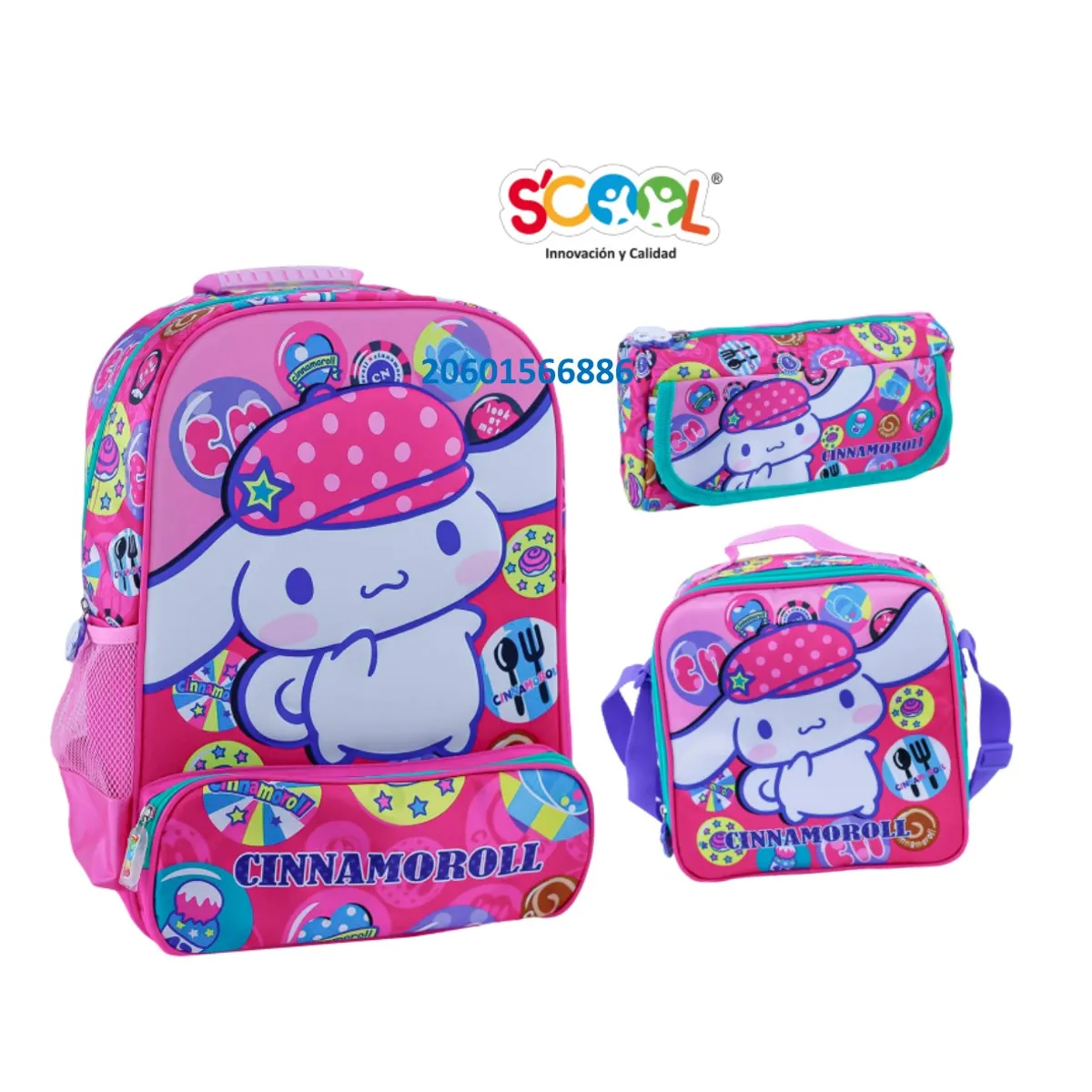 SCOOL - SET MOCHILA SCOOL RANGER OFICIO 3D CINNAMOROLL