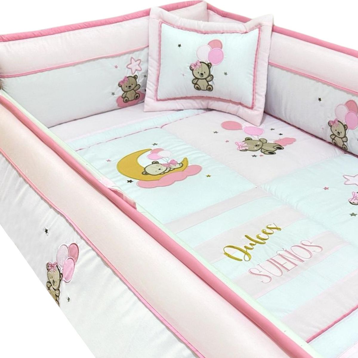 BABY MERINOS - Set de Cuna y 4 protectores - Prestige - Osita DS - S02