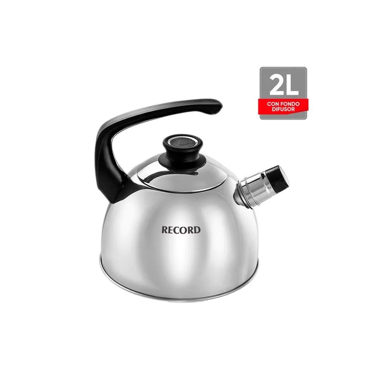 RECORD - TETERA RECORD DE ACERO INOXIDABLE CON FONDO DIFUSOR PER-PITO 2 LT
