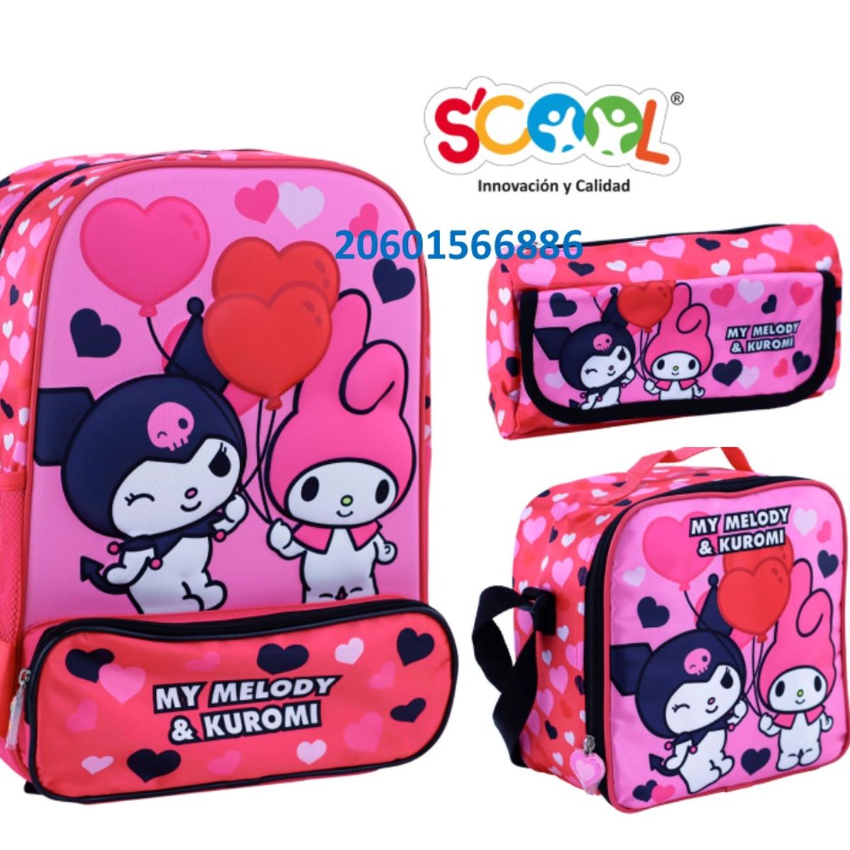 SCOOL - SET MOCHILA SCOOL RANGER 3D KUROMI & MY MELODY
