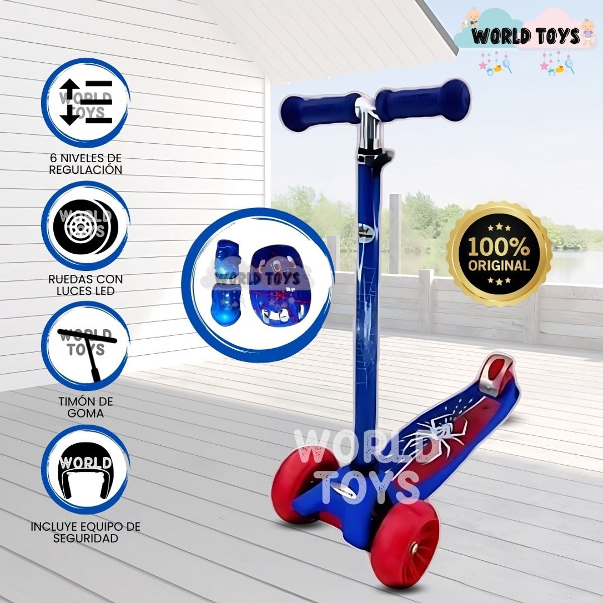 KIDS - Scooter para Niños con Kit de Protección «RALEY RIDE» Blue