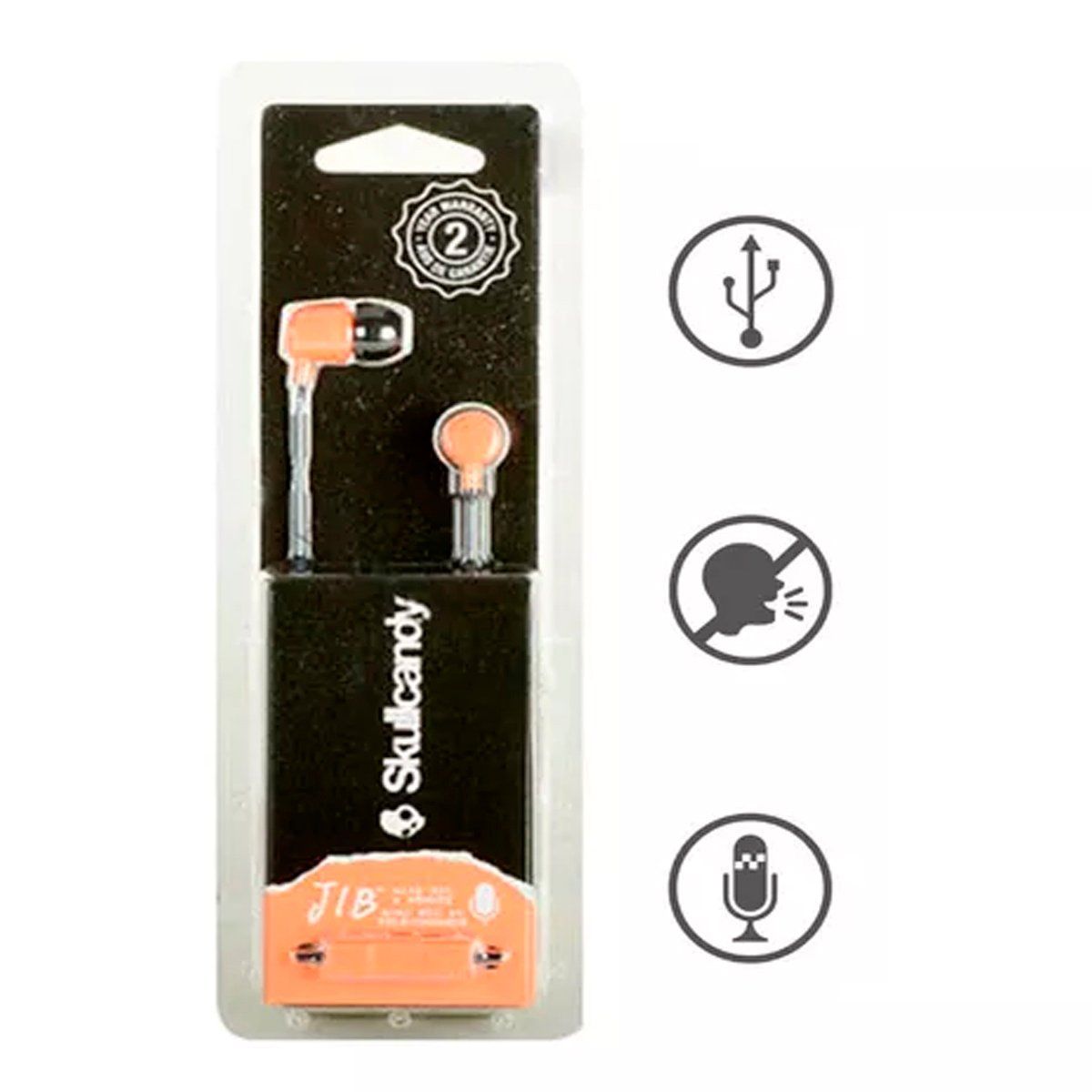 SKULLCANDY - Audifonos Skullcandy Jib con Microfono Deportivo Naranja