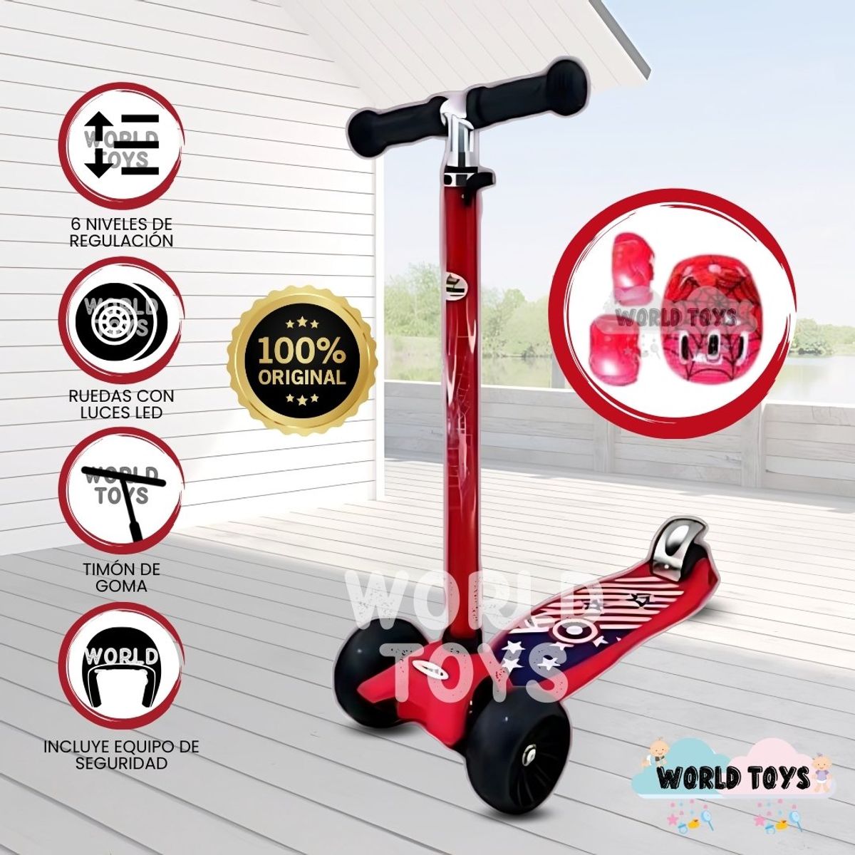 KIDS - Scooter para Niños con Kit de Protección «RALEY RIDE» Black