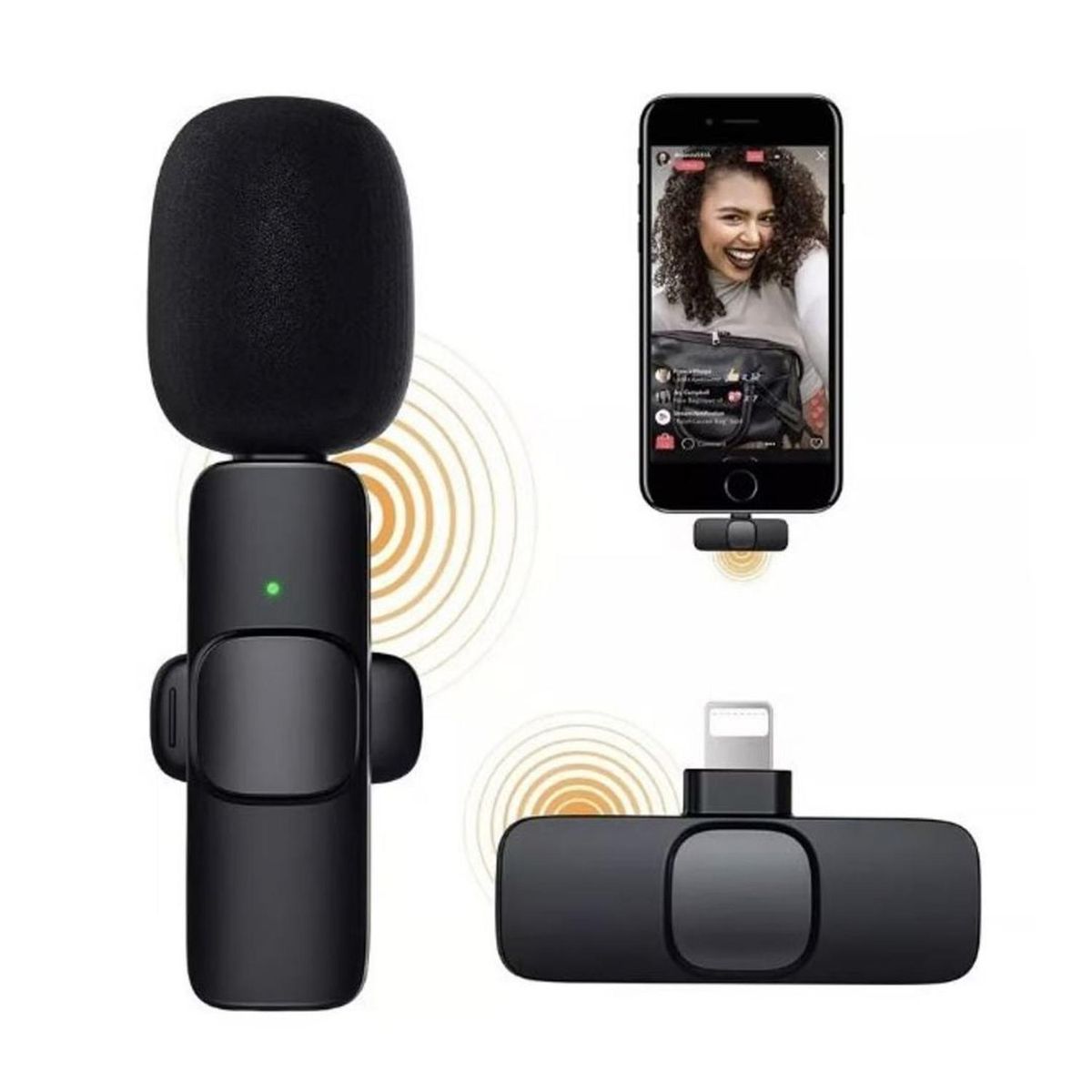 GENERICO - Micrófono Inalámbrico Recargable K8 Solapero Entrada Tipo C