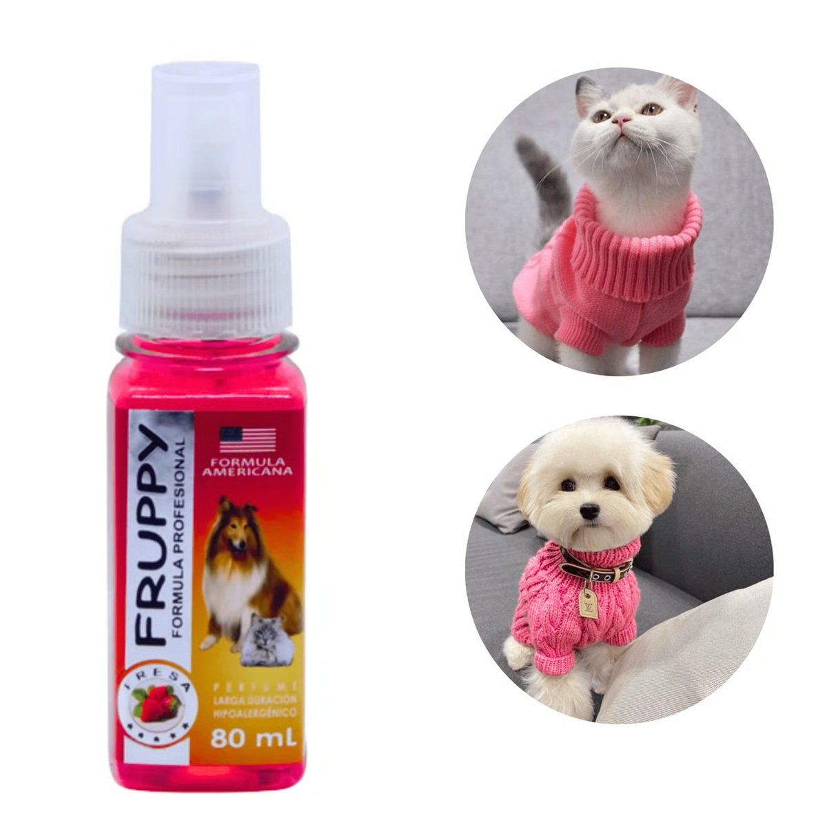 GENERICO - Colonia FRUPPY aroma Fresa para perros y gatos hembra 80ml