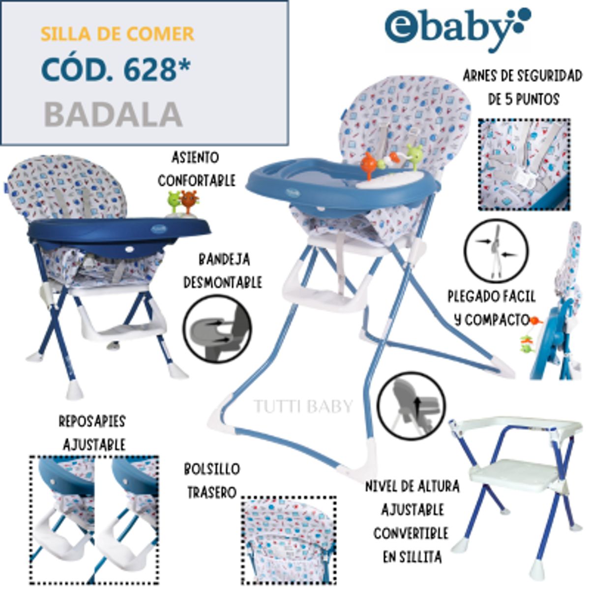 EBABY - SILLA DE COMER  BADALA EBABY – AZUL