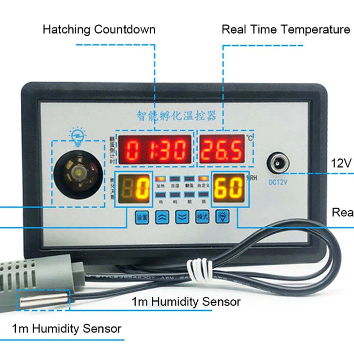 GENERICO - TERMOSTATO DIGITAL ZFX W9002 OVOSCOPIO INTEGRADO 220 V