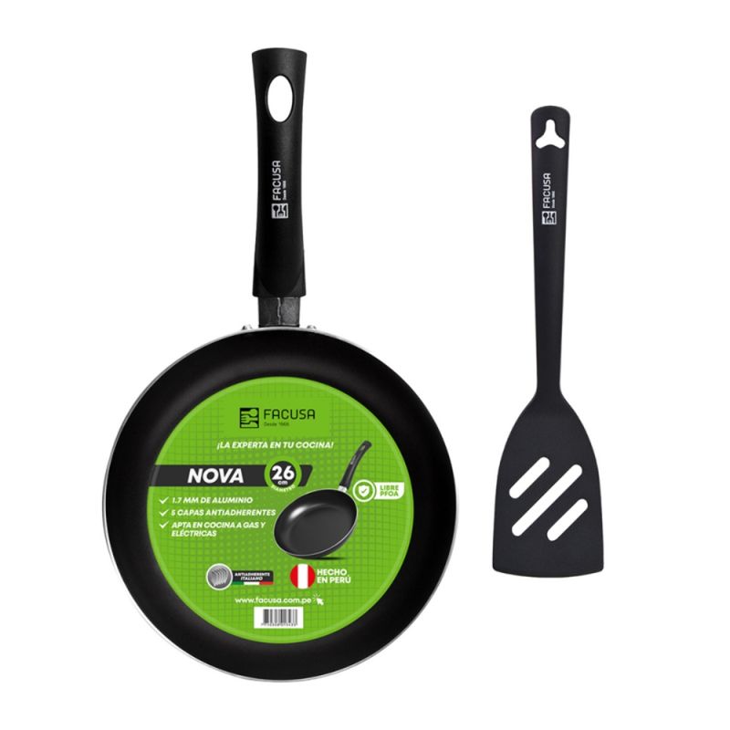 FACUSA - Sarten Antiad. Nova 26Cm +Espat. Nylon 4 - Facusa