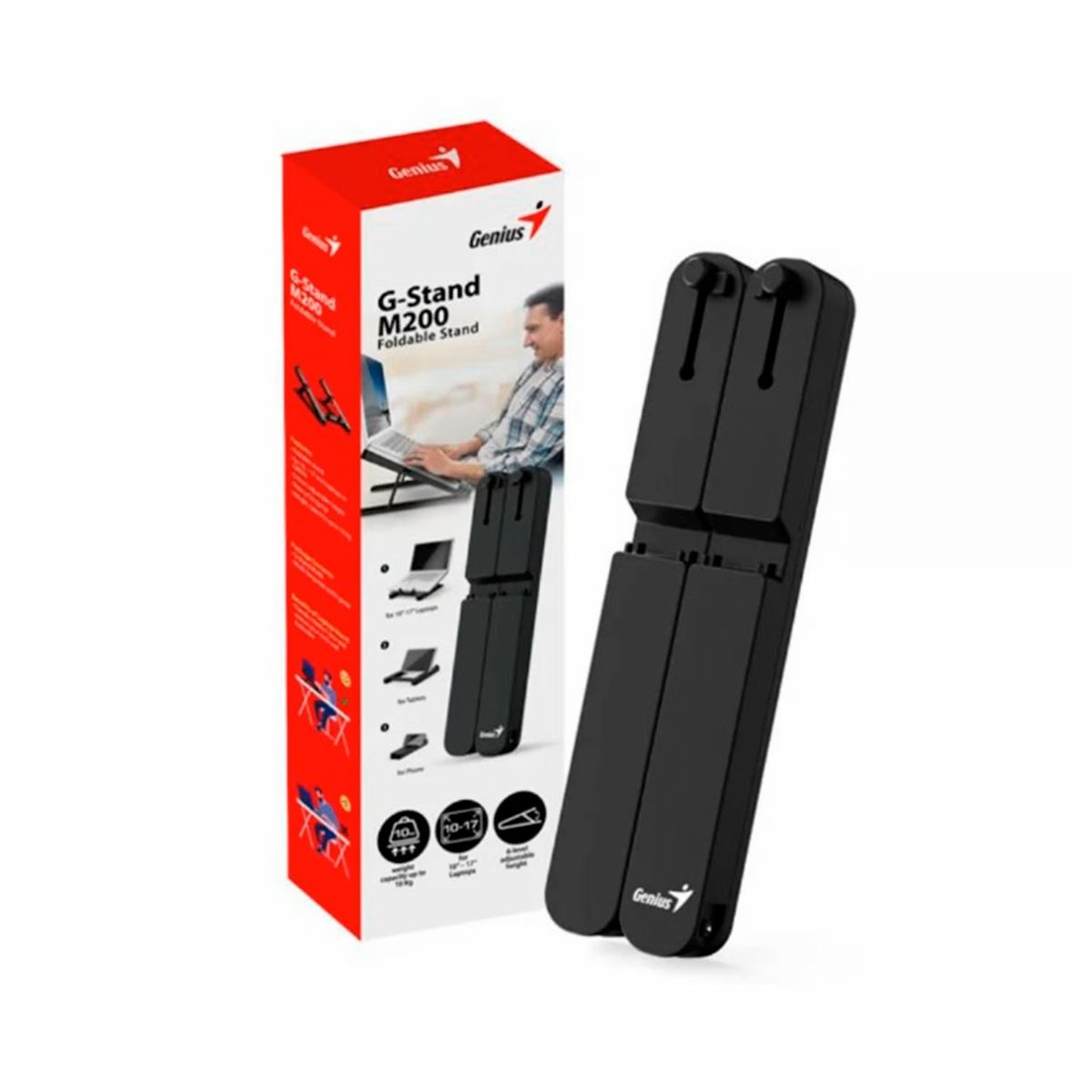 GENIUS - BASE GENIUS P/NOTEBOOK-TABLET G-STAND M200 10"-17" PLEGABLE 6 NIVELES BLACK (31250020400)