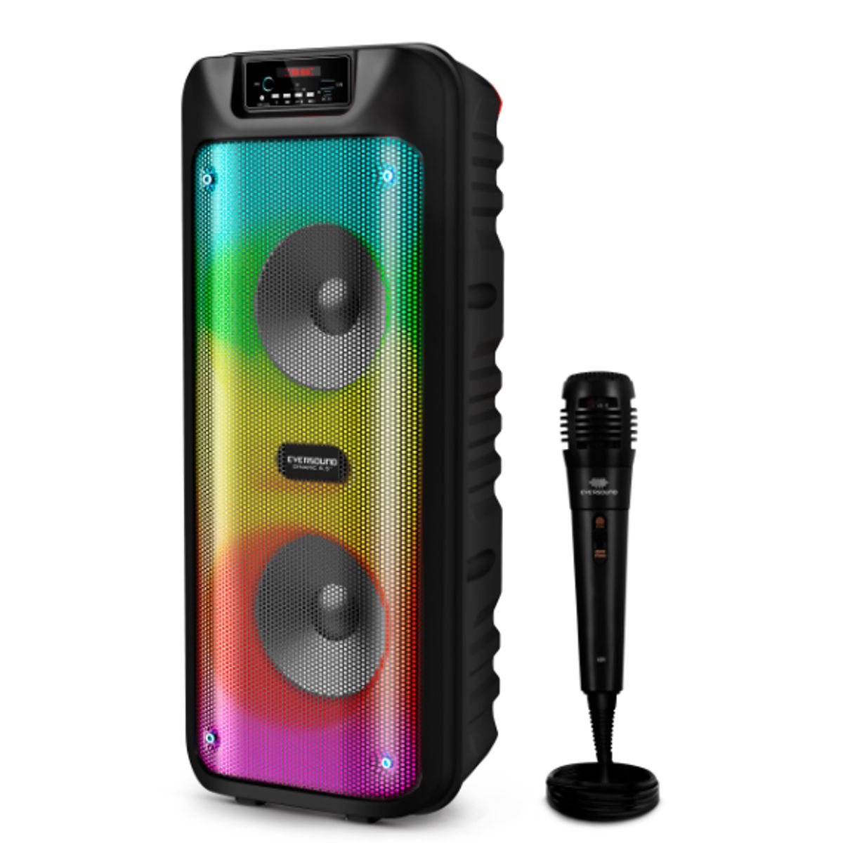 EVERSOUND - Parlante Torre DYNAMIC 6. 5   EV5006 RGB BT MIC FM mSD USB EVERSOUND