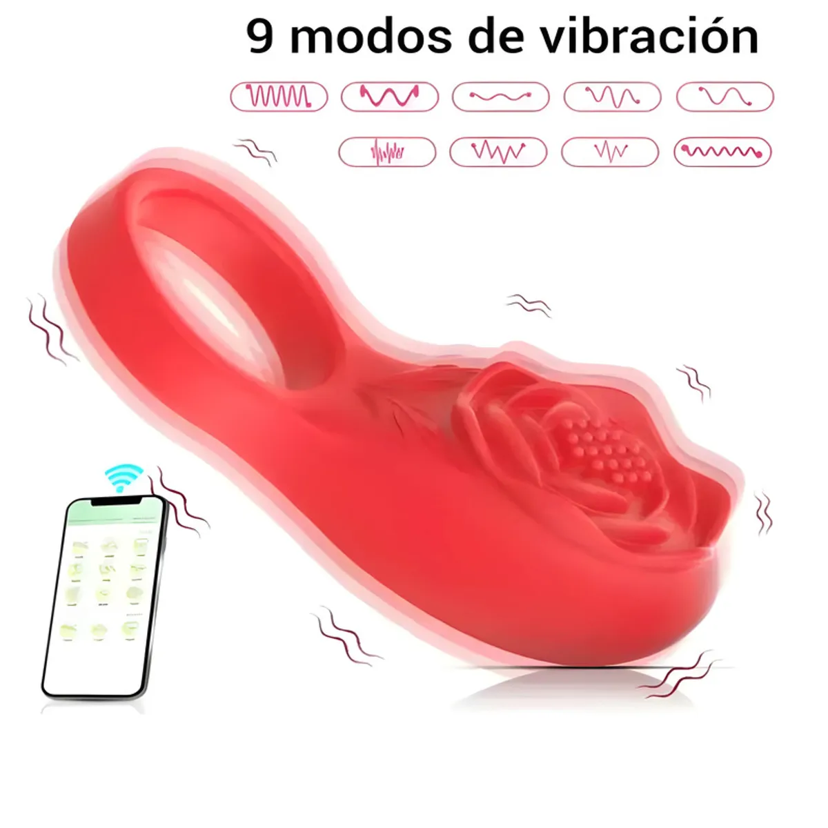 GENERICO - ANILLO CONSOLADOR VIBRADOR PEZONES CLITORIS PENE CON APP