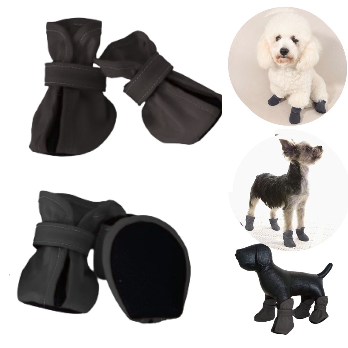 GENERICO - ZAPATOS IMPERMEABLES PARA PERROS MASCOTAS NEGRO-XS