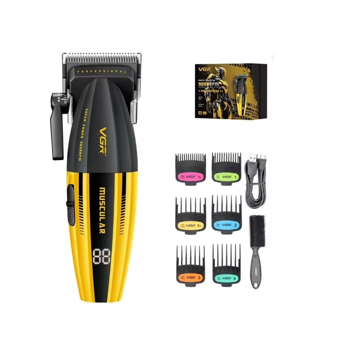 VOYAGER - Cortadora De Pelo Profesional Vgr V-285 De 9000rpm Baberia