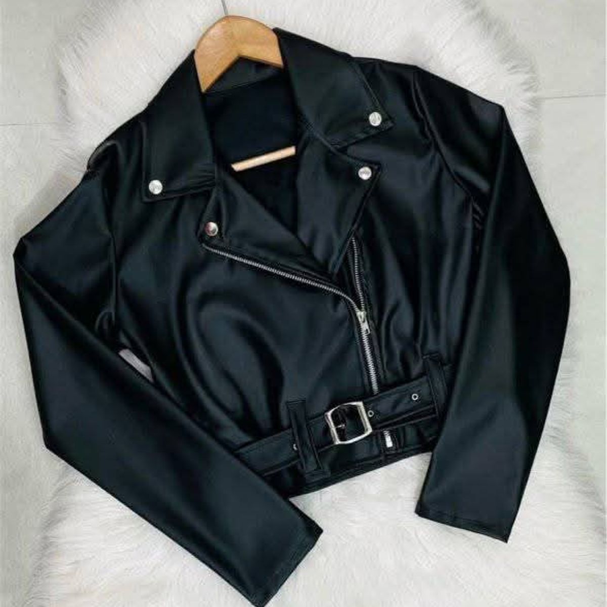 GENERICO - CASACA BIKER CUERINA CASUAL PARA MUJER