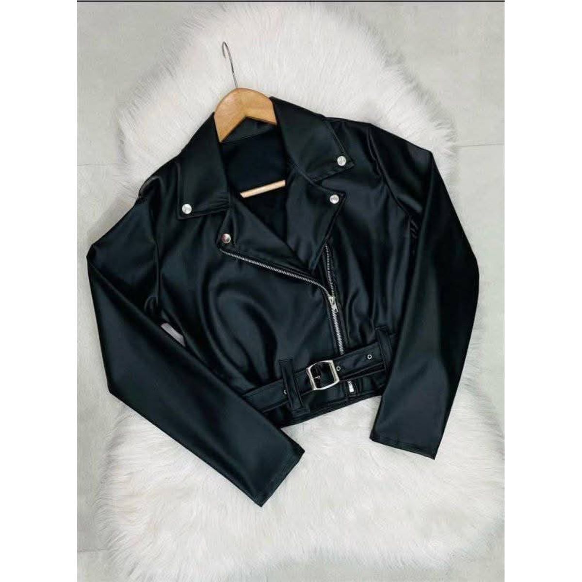 GENERICO - CASACA BIKER CUERINA CASUAL PARA MUJER