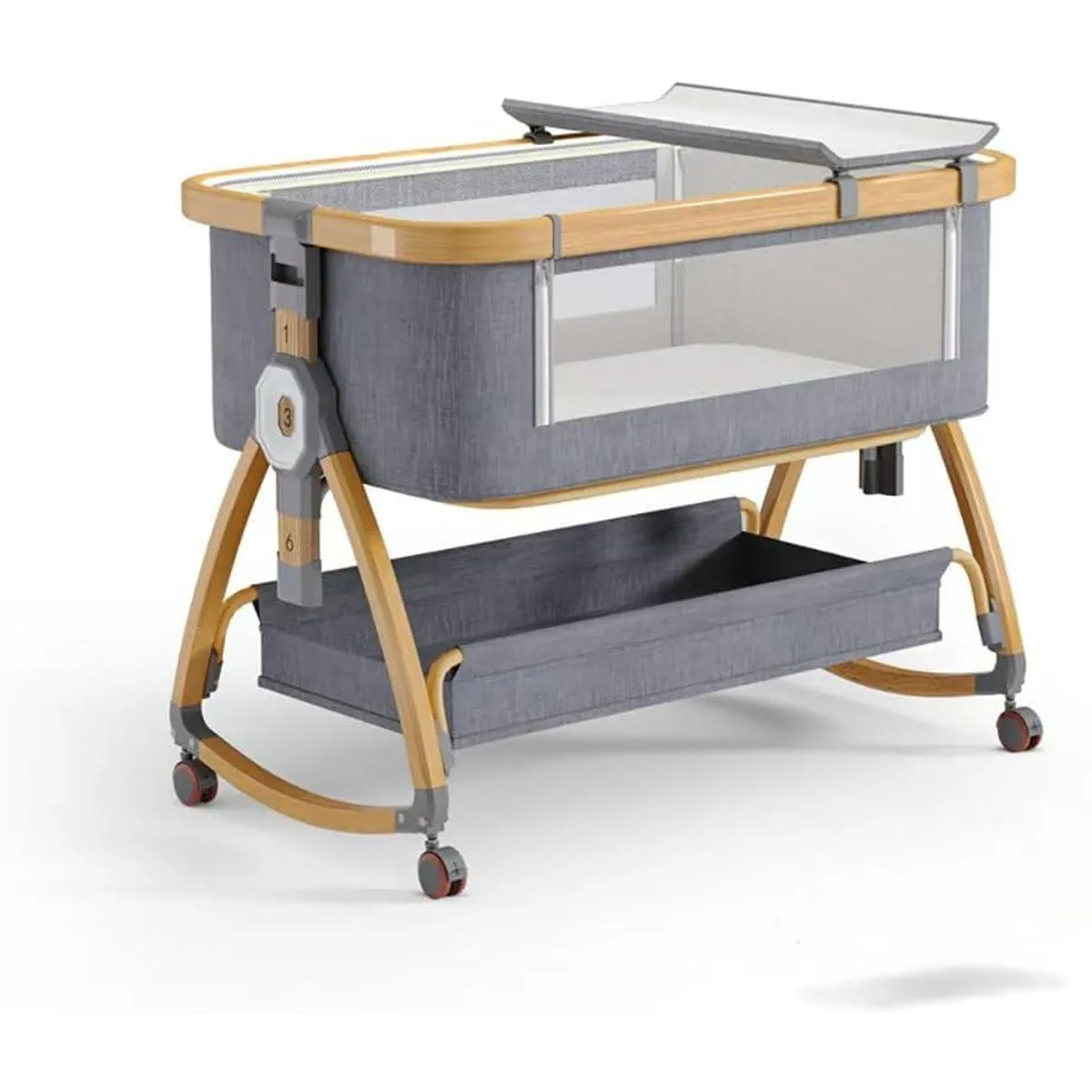 U BUY - Cuna Plegable Infantil Tres En Uno Color Gris