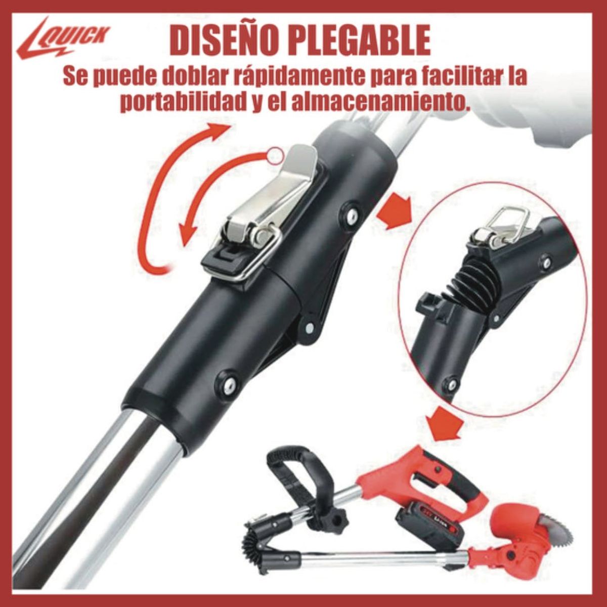 QUICK - Quick Cortador Césped Inalámbrico Cepillo Para Cortacésped