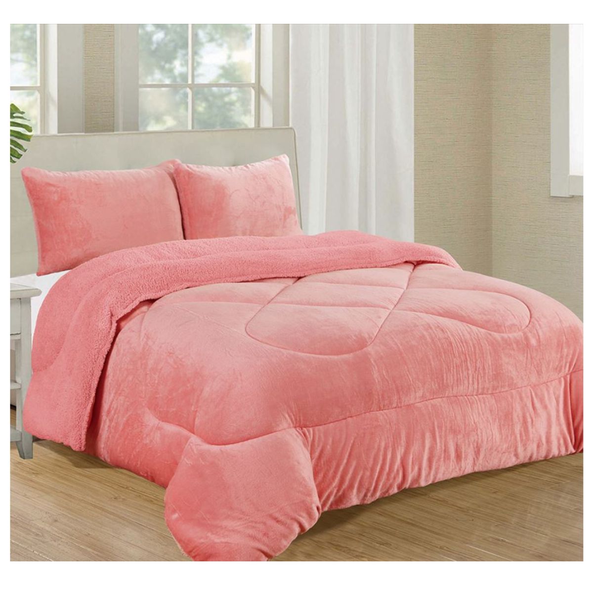 GENERICO - EDREDON PIEL DE ANGEL CON SHERPA CASATEX 3 PIEZAS