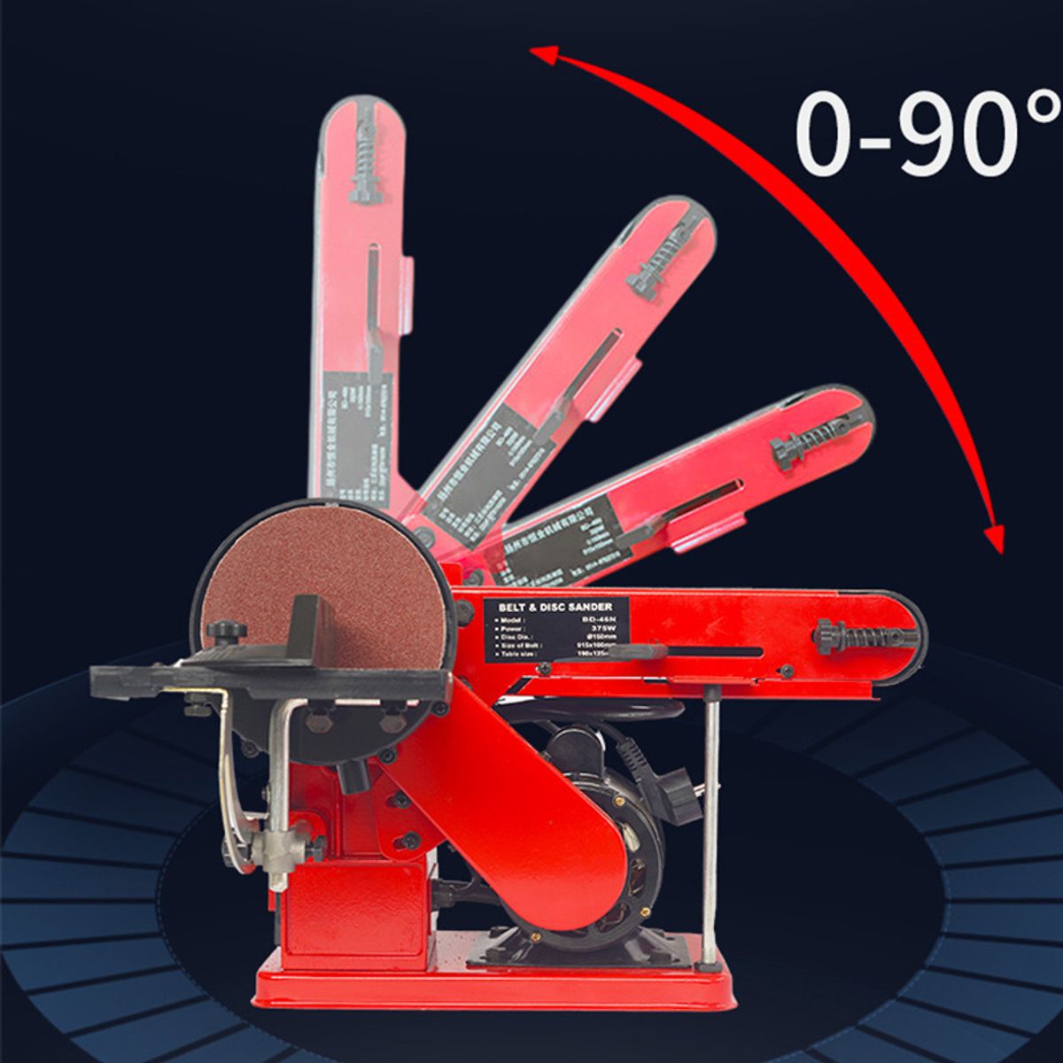 QUICK - Lijadora De Banda Y Disco Sistema Velcro Roja Y Negra