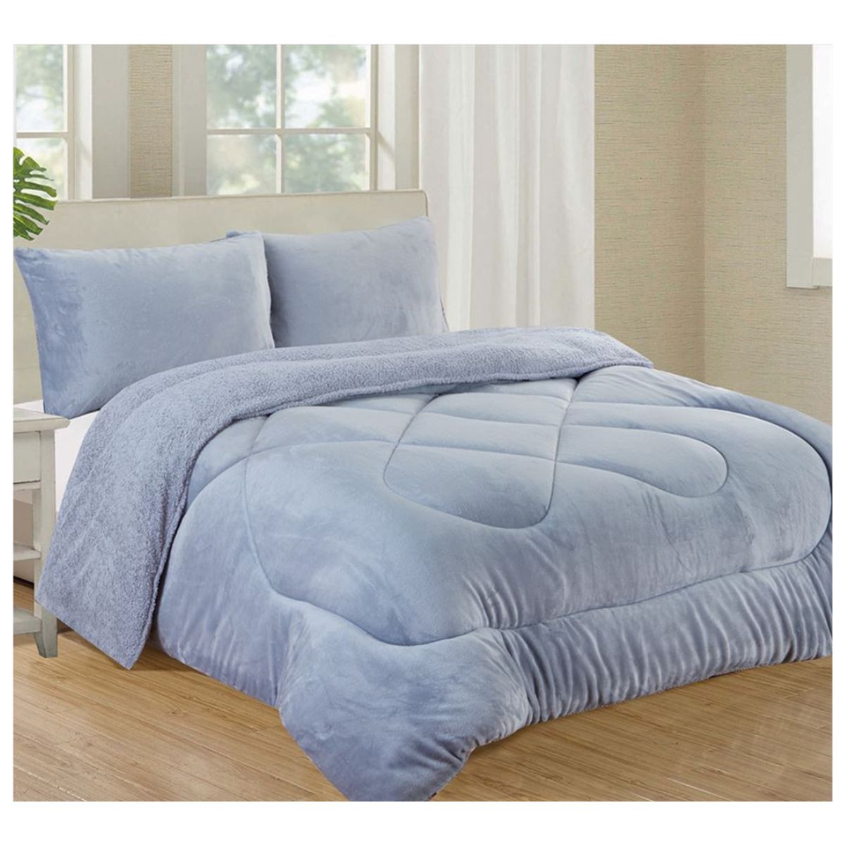 GENERICO - EDREDON PIEL DE ANGEL CON SHERPA CASATEX 3 PIEZAS