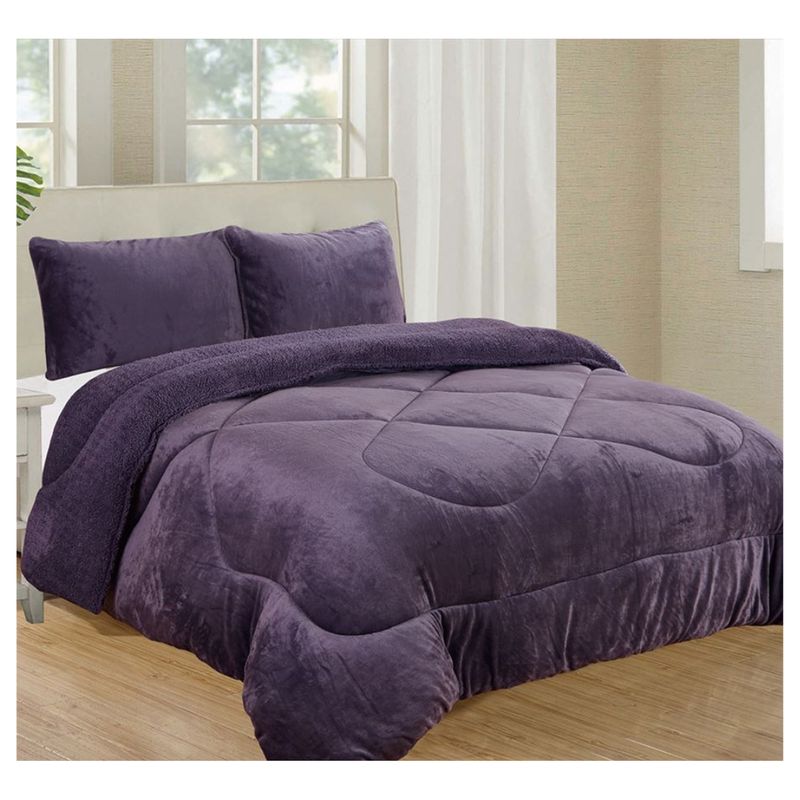 GENERICO - EDREDON PIEL DE ANGEL CON SHERPA CASATEX 3 PIEZAS