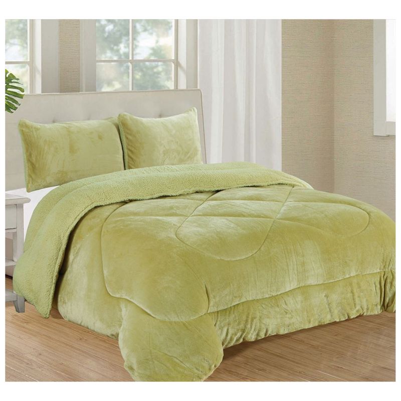 GENERICO - EDREDON PIEL DE ANGEL CON SHERPA CASATEX 3 PIEZAS