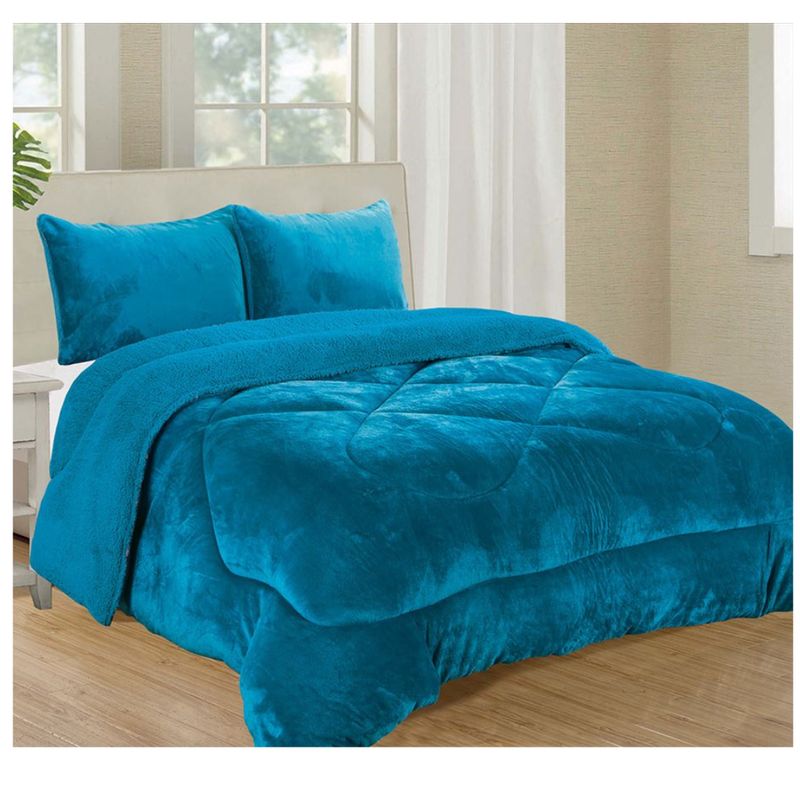 GENERICO - EDREDON PIEL DE ANGEL CON SHERPA CASATEX 3 PIEZAS