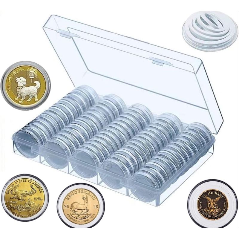 GENERICO - capsula o conservador para monedas de coleccion para 100 piezas