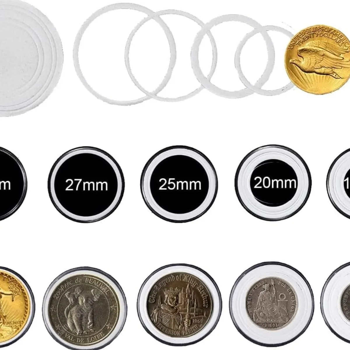 GENERICO - capsula o conservador para monedas de coleccion para 100 piezas