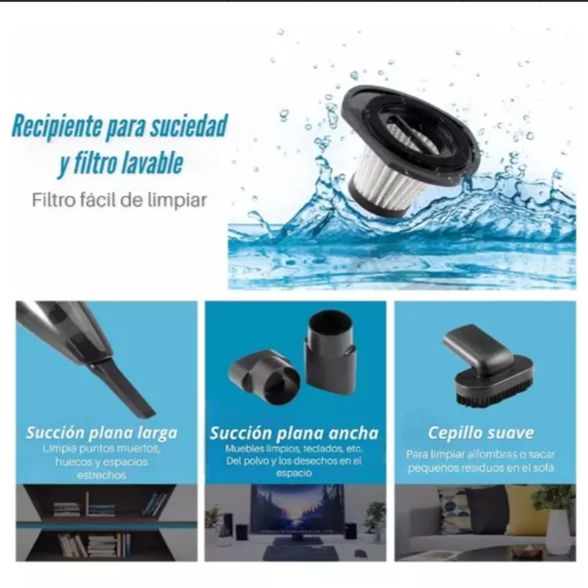 U BUY - Aspiradora De Mano Inalambrica Recargable Potente