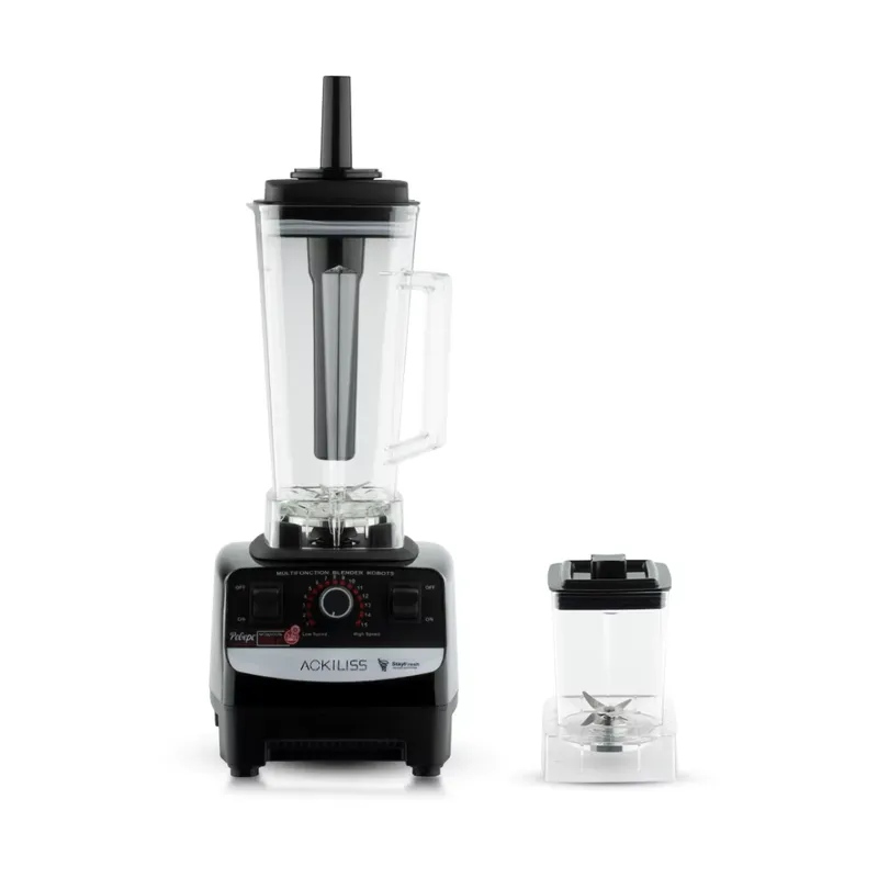 GENERICO - LICUADORA 2 EN 1 DE 2400W COLOR NEGRO 2L 6 CUCHILLA